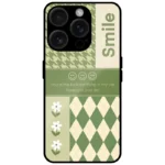 Green Aesthetic Patch Design Mobile Cover for iPhone 15 Pro