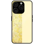 Yellow Floral Glossy Mobile Cover for iPhone 15 Pro