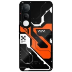 Black Orange Cyber Circuit Cover for Vivo Y400 5G