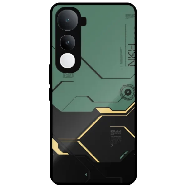 Mobile cover with futuristic green circuit tech design for Vivo Y400 5G