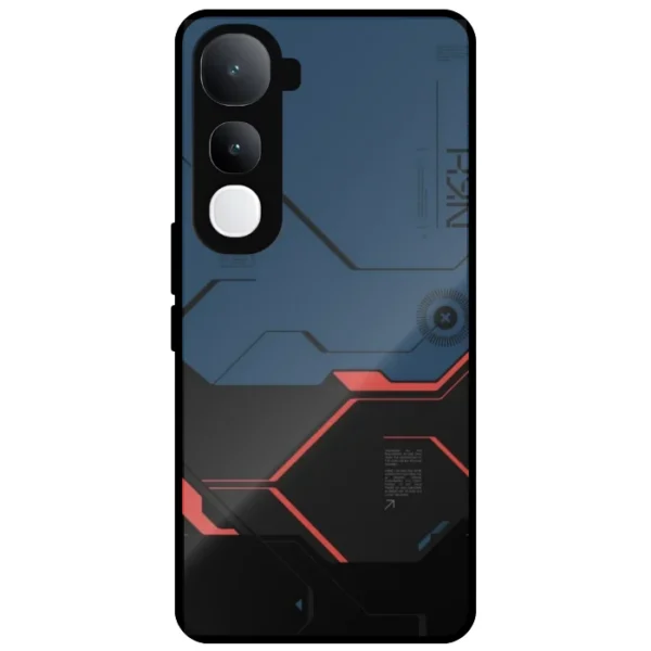 Blue Red Cyber Tech Mobile Cover for Vivo Y400 5G