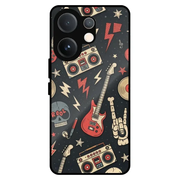 Rock Music Guitar Pattern Mobile Cover for Vivo V60 5G