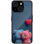 Cute Teddy Love Cartoon Mobile Cover for iPhone 15 Plus