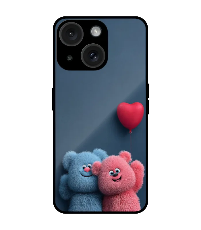 heart gift iphone 15 plus cover cute_0063 Cute Teddy Love Cartoon Mobile Cover for iPhone 15 Plus - Image 1