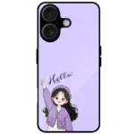 Cute Girl Hello Cartoon Mobile Cover for iPhone 16 Plus