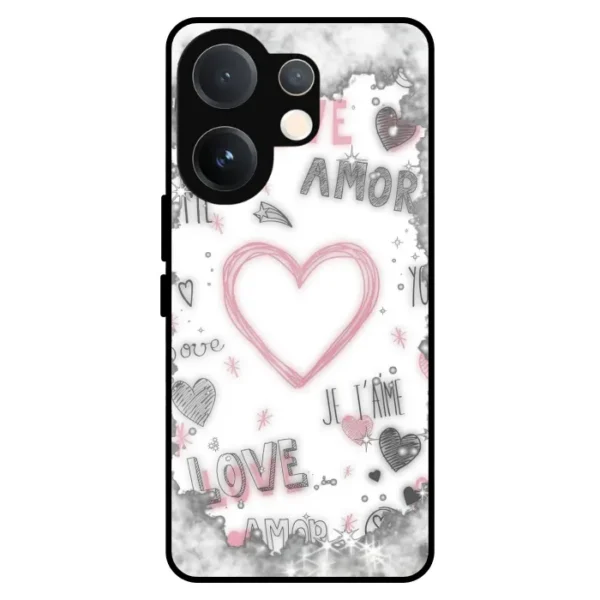 Cute Love Heart Doodle Mobile Cover for Vivo V60 5G