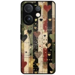 Striped Heart Pattern Mobile Cover for Vivo V60 5G
