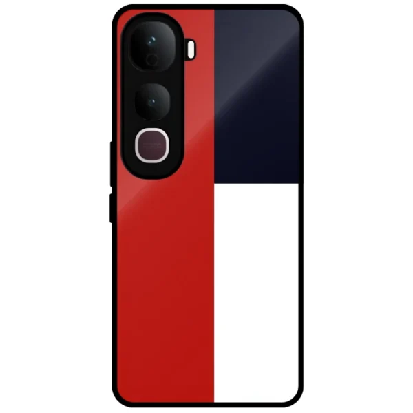 Red Blue Color Block Mobile Cover for Vivo Y400 Pro 5G